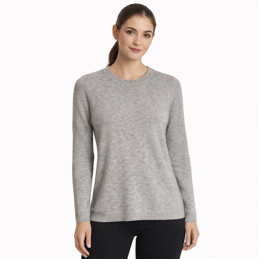 Ellen Tracy Gray Beige Cashmere Sweater
